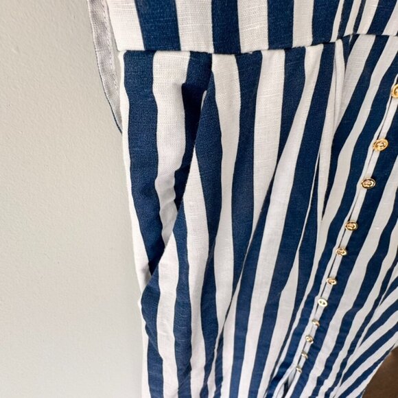 Zara Short Sleeve Linen Cotton Blend Belted Maxi Dress - Picture 4 of 11